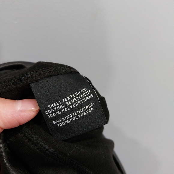 7 For All Mankind Faux Leather Moto Black Leggings - Picture 6 of 6